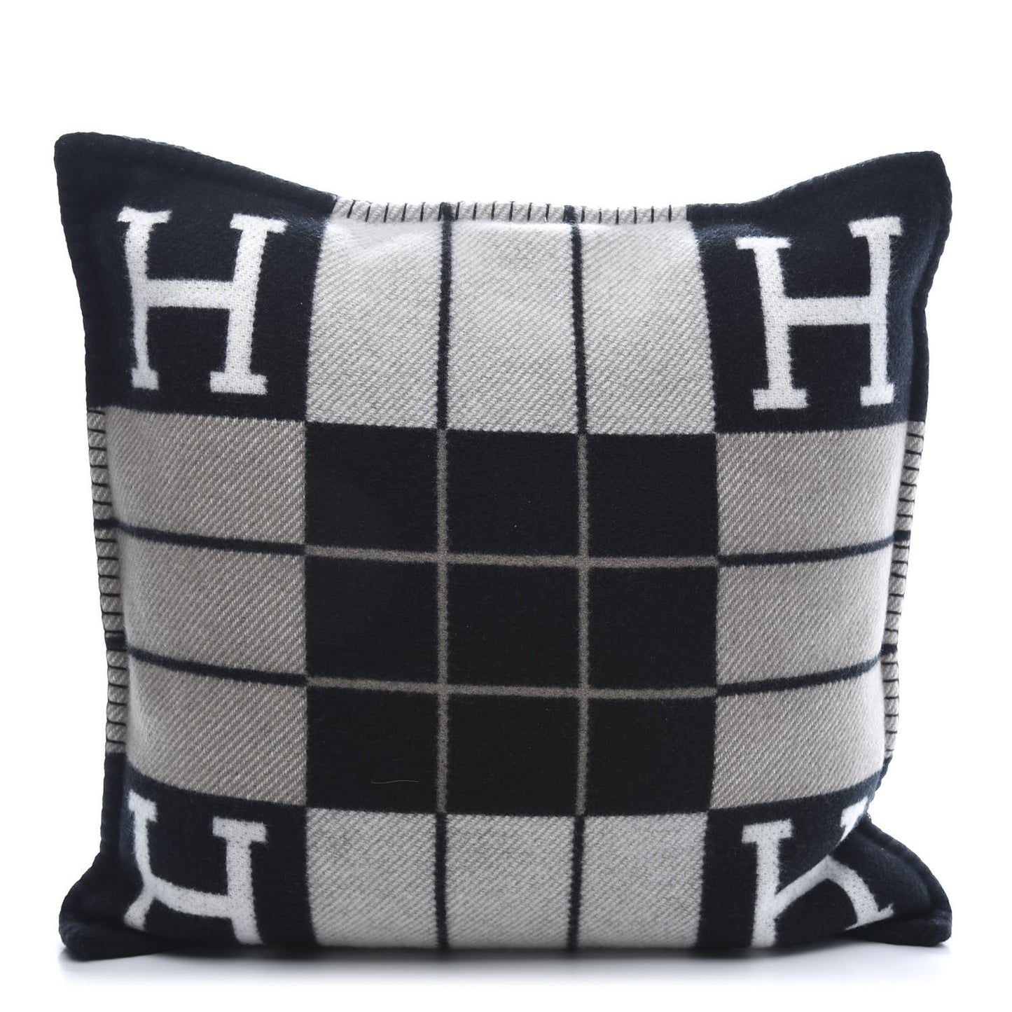 Wool Cashmere Avalon III Pillow PM Ecru Black