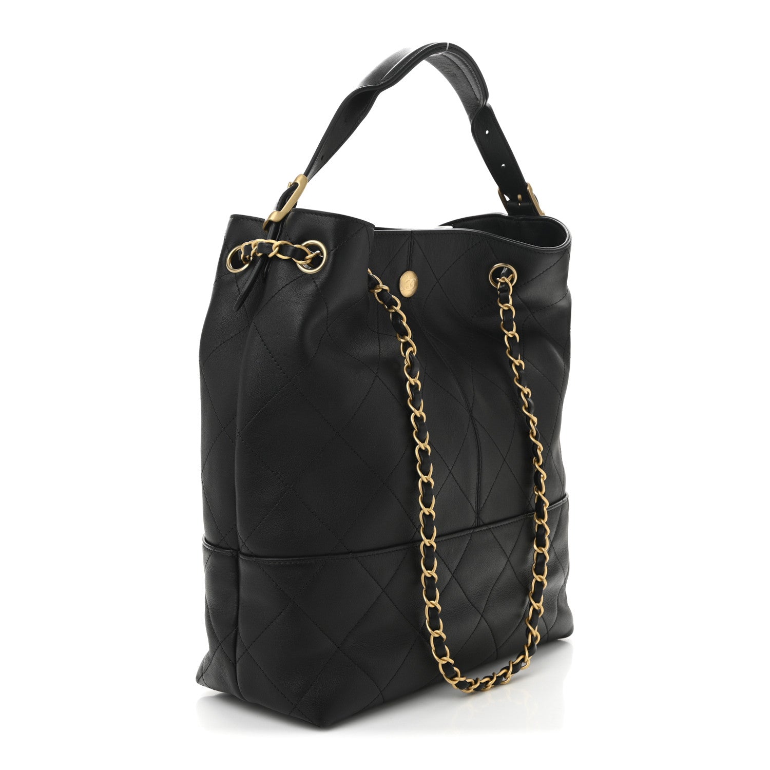 Chanel Calfskin Stitched Hobo Black 3 of 10