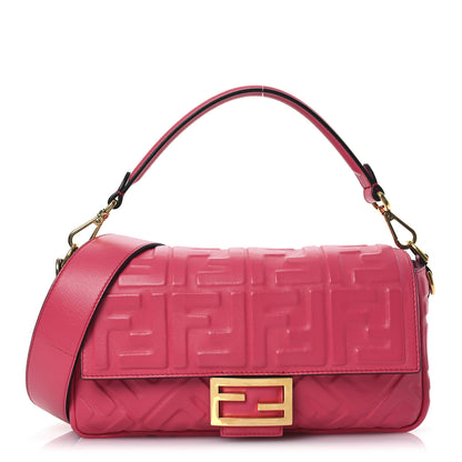 Fendi Nappa FF 1974 Embossed Baguette Lampone 1 of 13