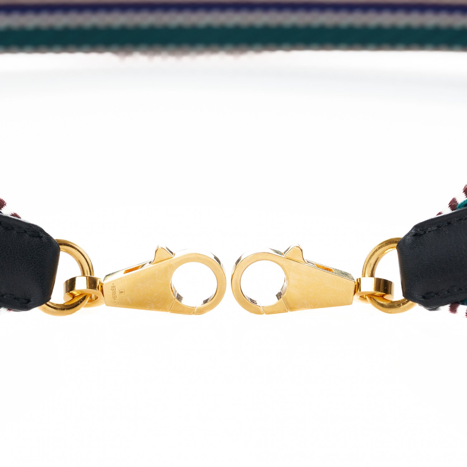 Hermes Toile Swift 50mm Sangle Cavale Shoulder Strap Malachite Bleu Electrique Black 4 of 4
