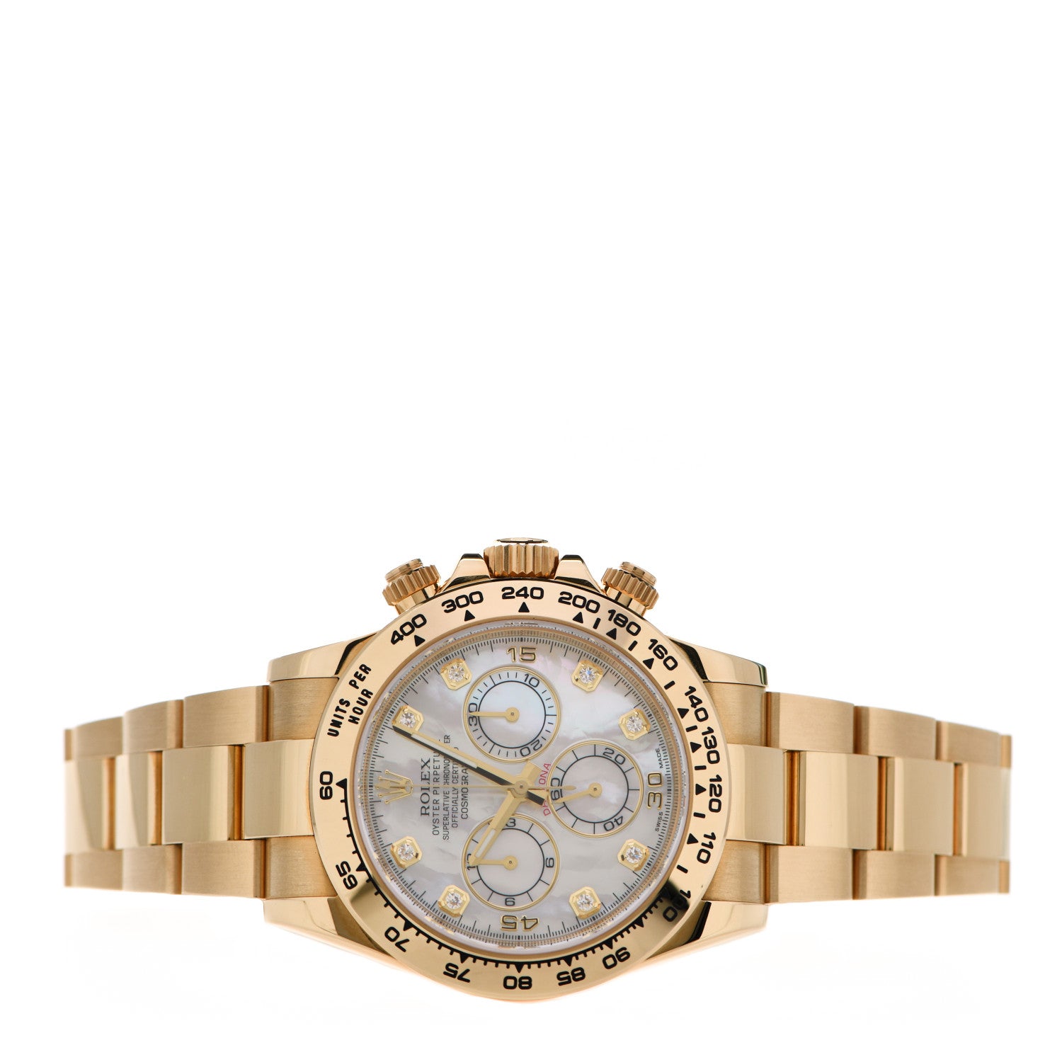 Rolex 18K Yellow Gold Diamond Mother of Pearl 40mm Oyster Perpetual Cosmograph Daytona Watch 116508 2 of 6