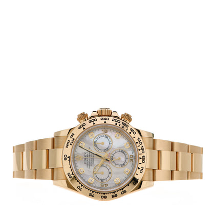 Rolex 18K Yellow Gold Diamond Mother of Pearl 40mm Oyster Perpetual Cosmograph Daytona Watch 116508 2 of 6