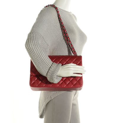 Chanel Pearly Caviar Quilted Jumbo Double Flap Dark Pink 2 of 9