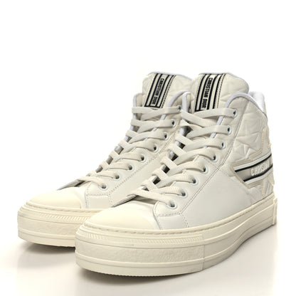 Christian Dior Calfskin Walk'N'Dior Star High Top Sneakers 39 White 3 of 8