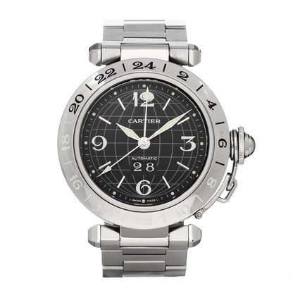Cartier Stainless Steel 35mm Pasha C Big Date Automatic Watch Black 1 of 8