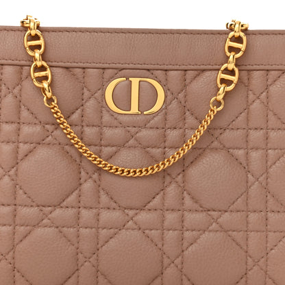 Christian Dior Calfskin Cannage Caro Zipped Pouch With Chain Fard 10 of 13