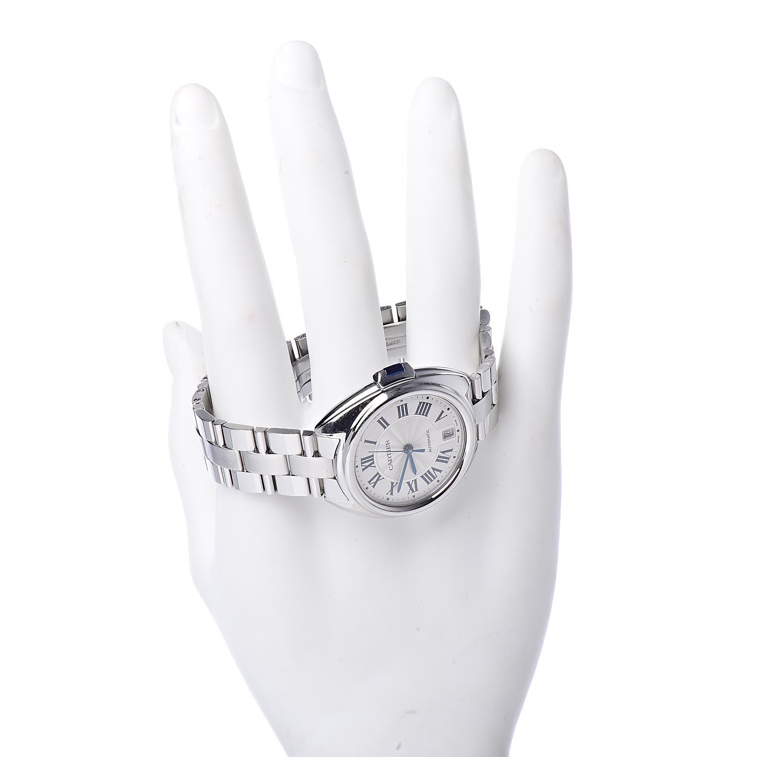 Cartier Stainless Steel 35mm Cle De Automatic Watch 2 of 12
