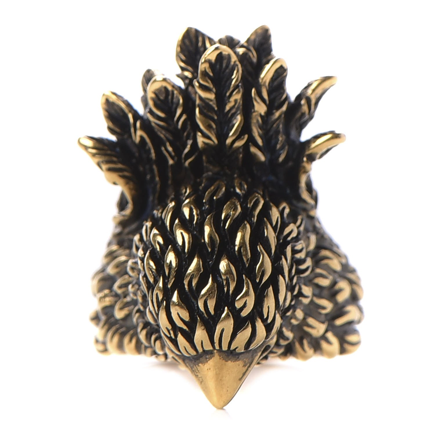 Gucci Metal Eagle Ring 5.5 Aged Gold 1 of 5