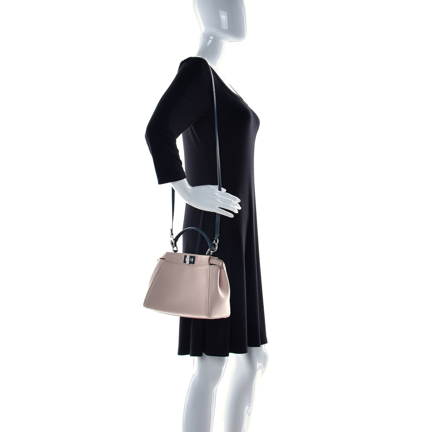Fendi Nappa Colorblock Mini Peekaboo Iconic Satchel Soap Amazzonia Opal 2 of 9