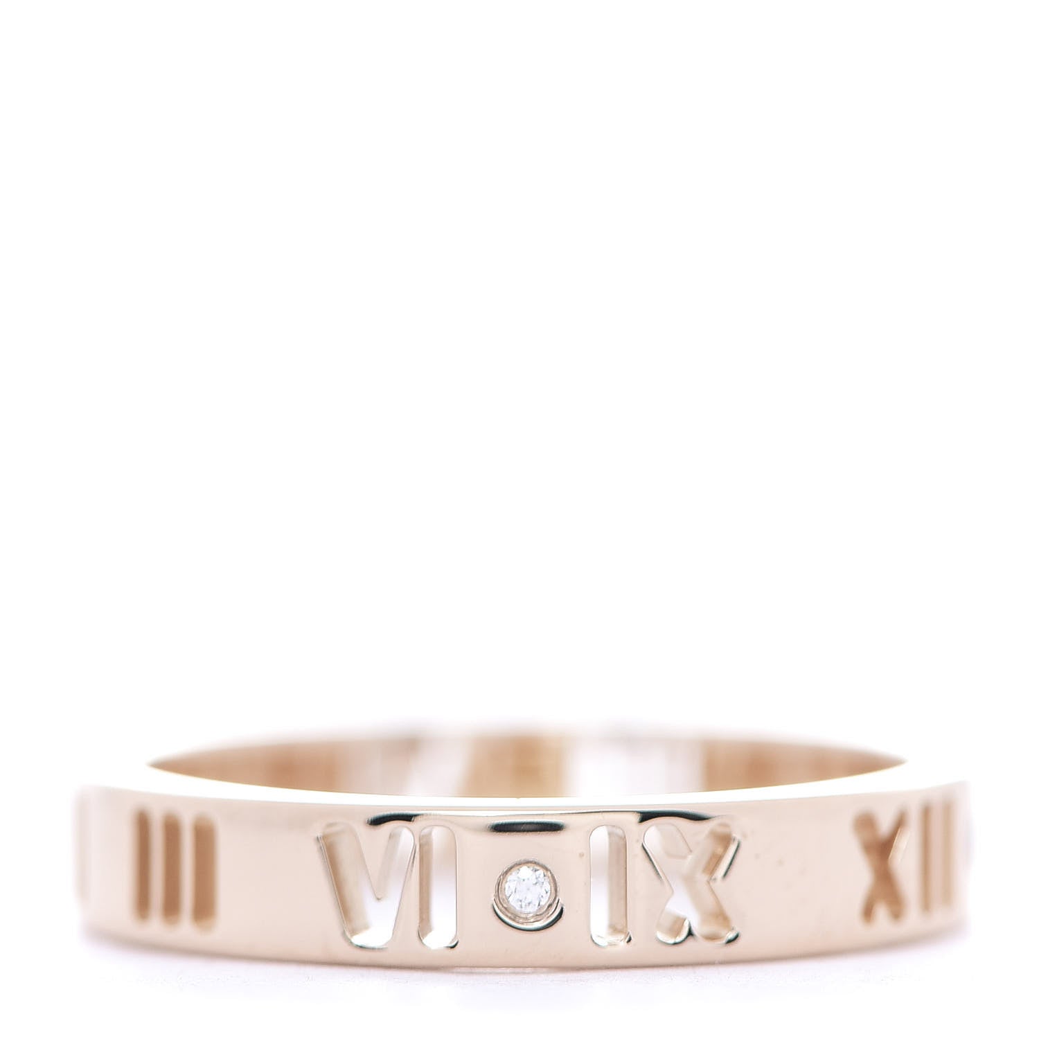 Tiffany 18K Rose Gold Diamond Atlas Pierced Ring 53 6.5 3 of 4
