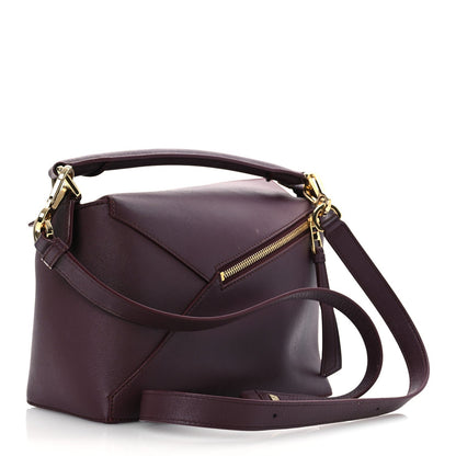 Loewe Soft Grained Calfskin Small Puzzle Edge Bag Dark Burgundy 3 of 17