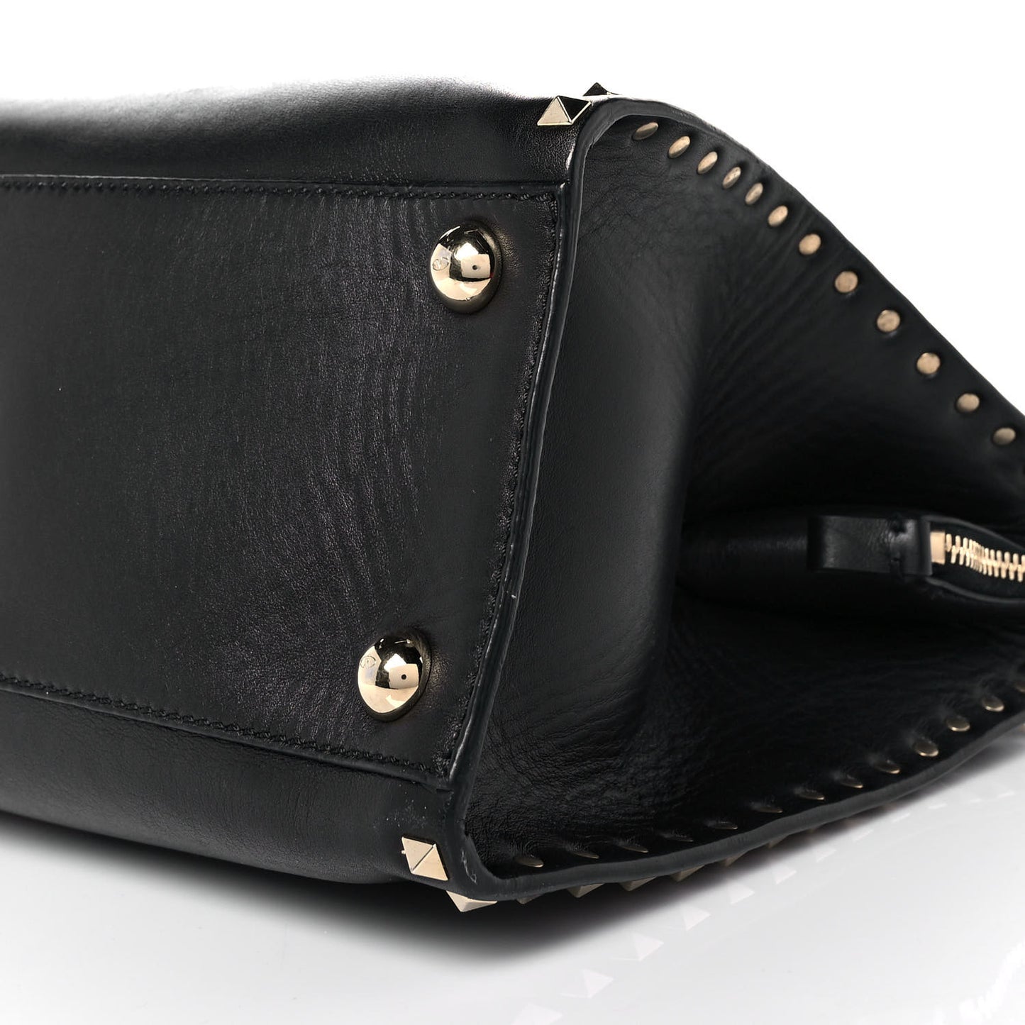Vitello Rockstud Dome Shopper Black