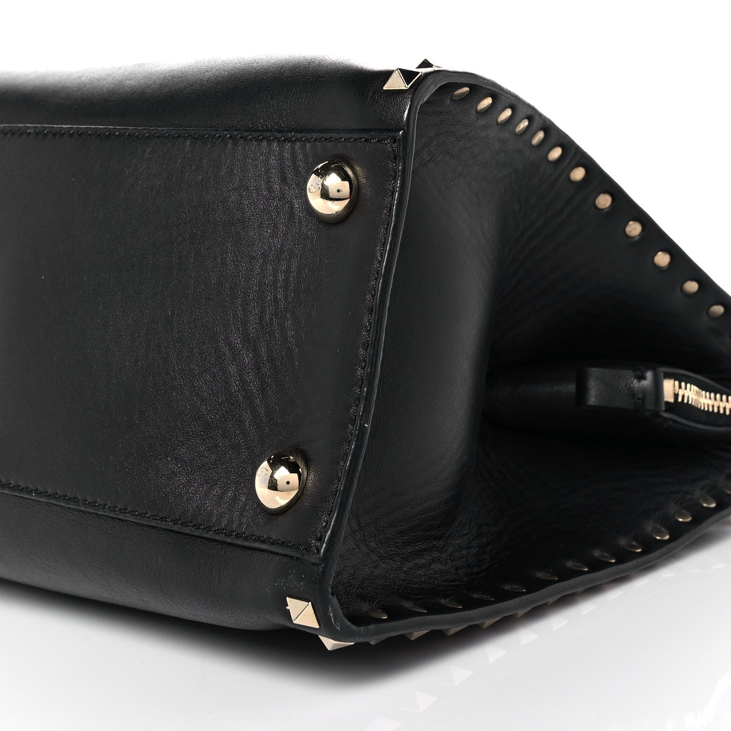 Valentino Garavani Vitello Rockstud Dome Shopper Black 9 of 11