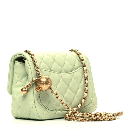 Chanel Lambskin Quilted Mini Pearl Crush Flap Light Green 3 of 9