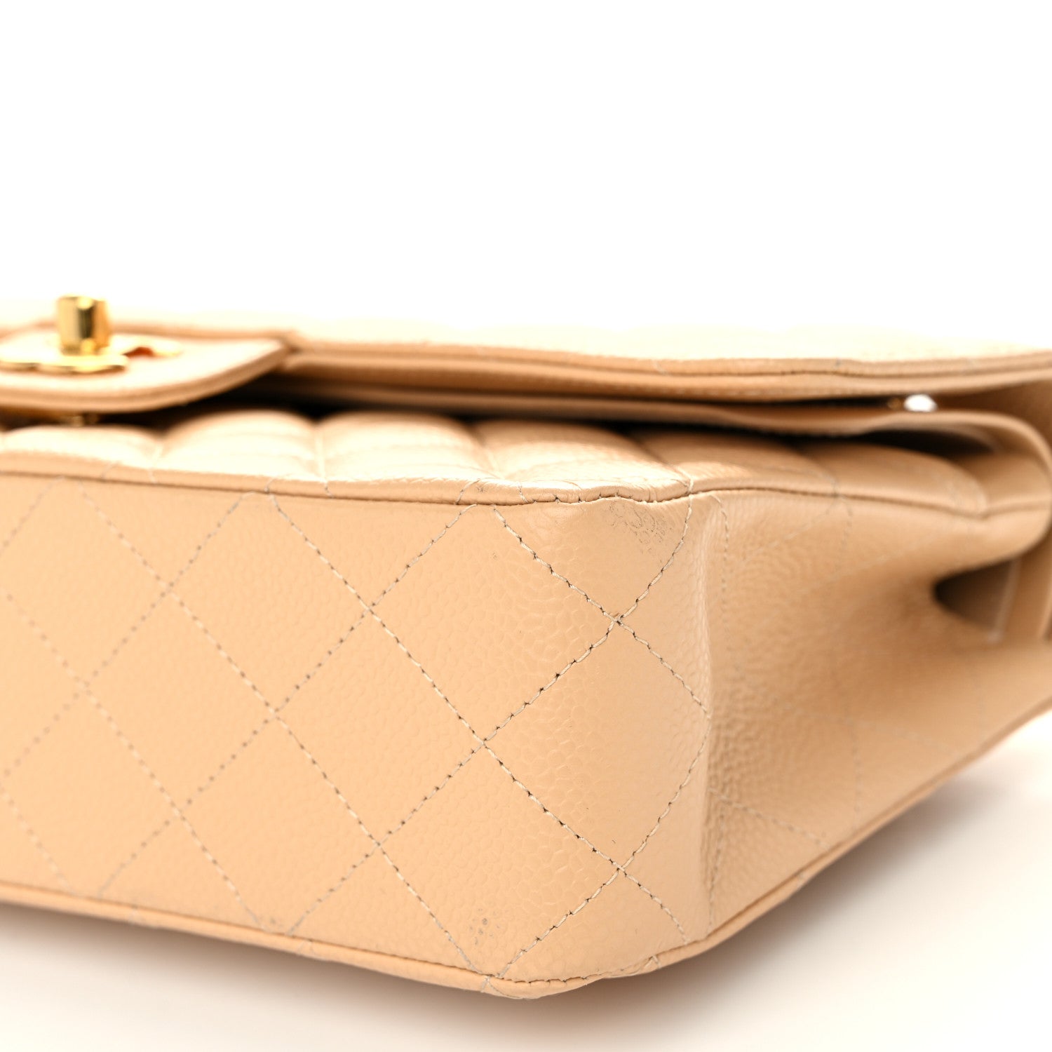 Chanel Caviar Quilted Medium Double Flap Beige 10 of 10