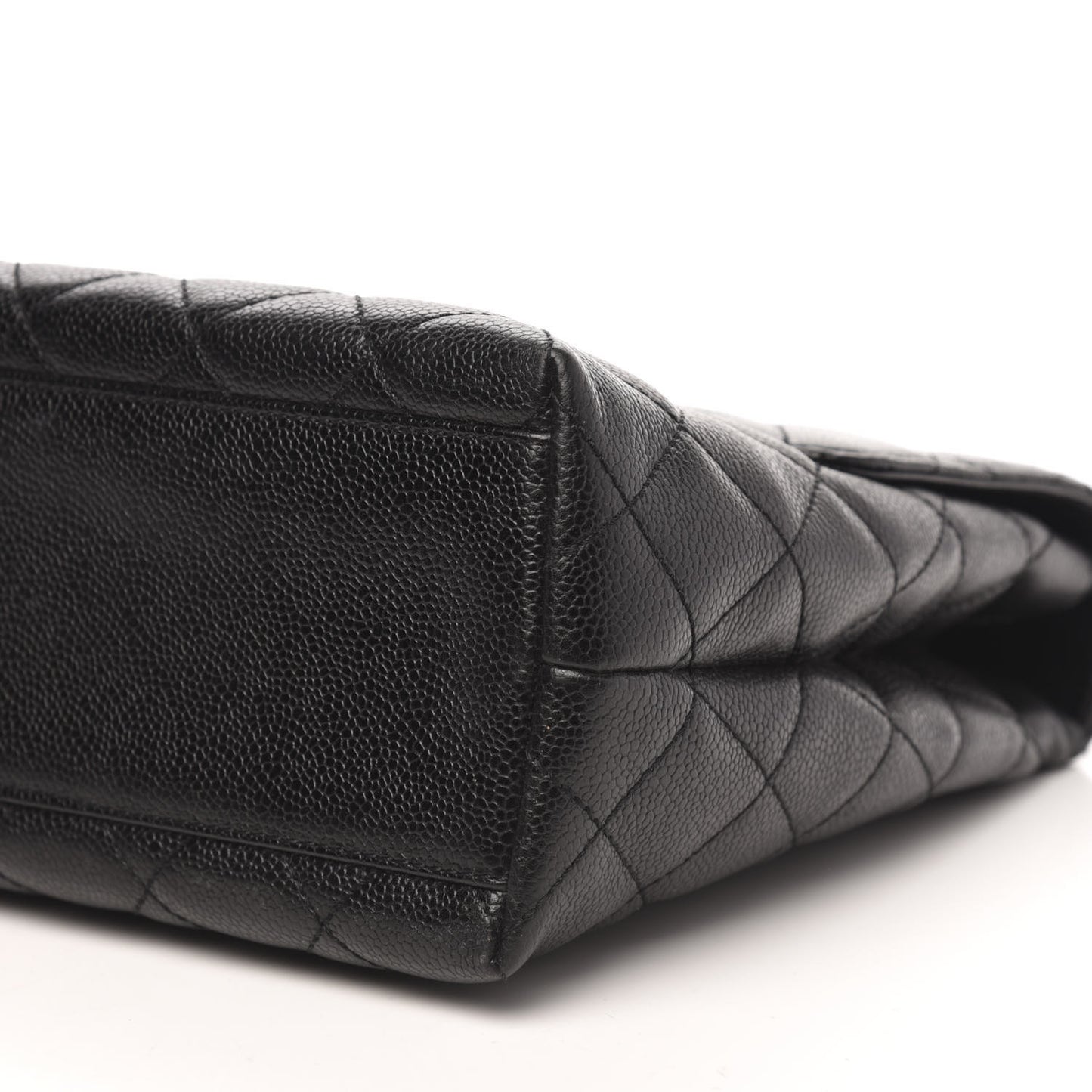 Caviar Quilted Jumbo Kelly Flap Black