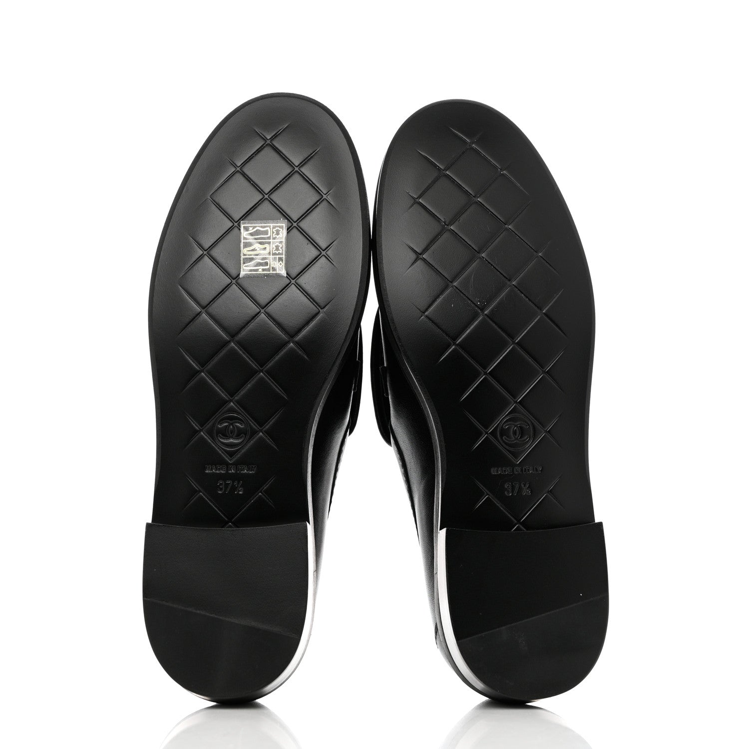 Chanel Lambskin Quilted CC Turnlock Loafers 37.5 Black 5 of 10