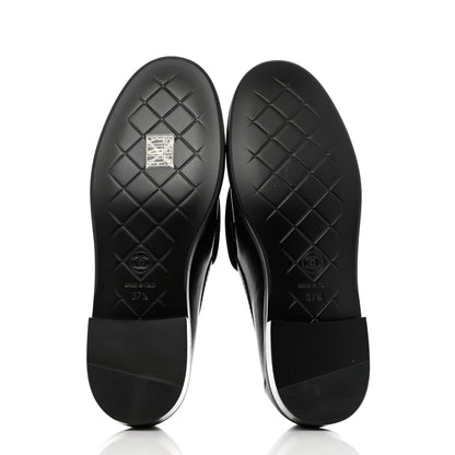 Chanel Lambskin Quilted CC Turnlock Loafers 37.5 Black 5 of 10