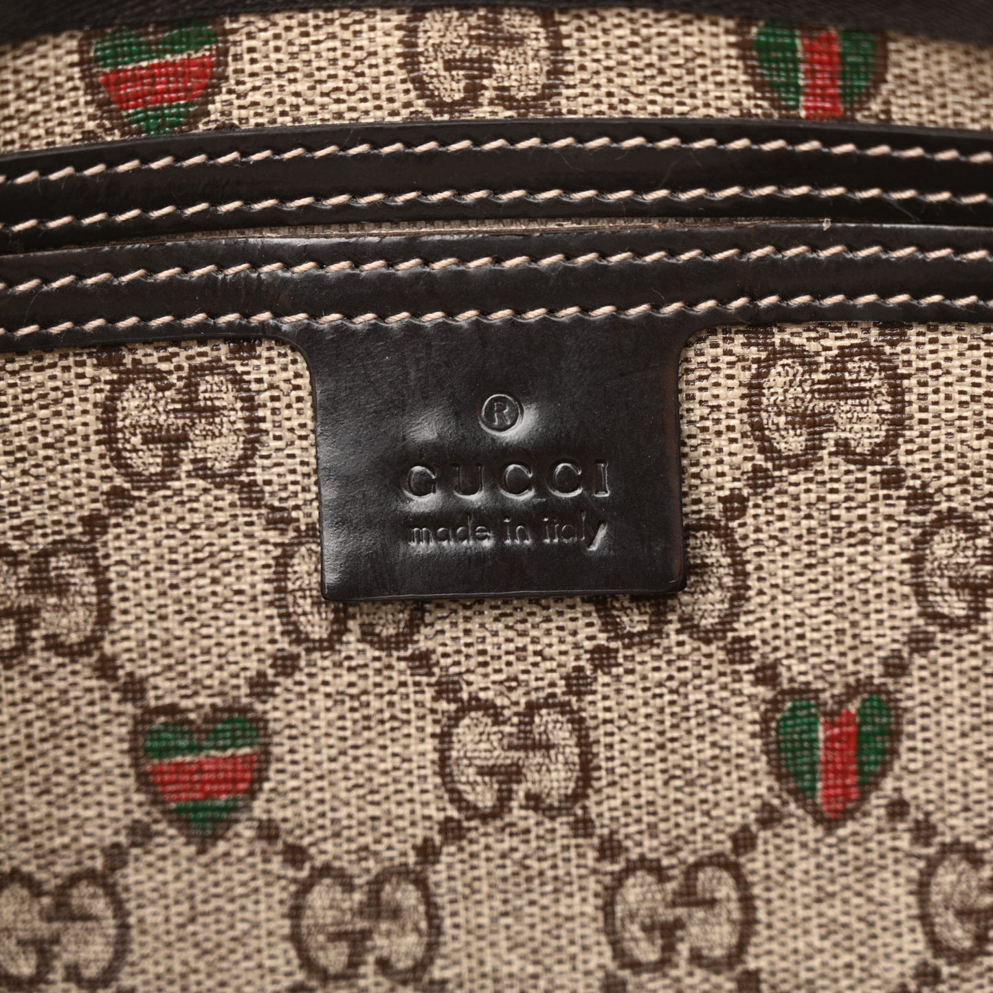 GG Plus Monogram Hearts Medium Joy Boston Dark Brown