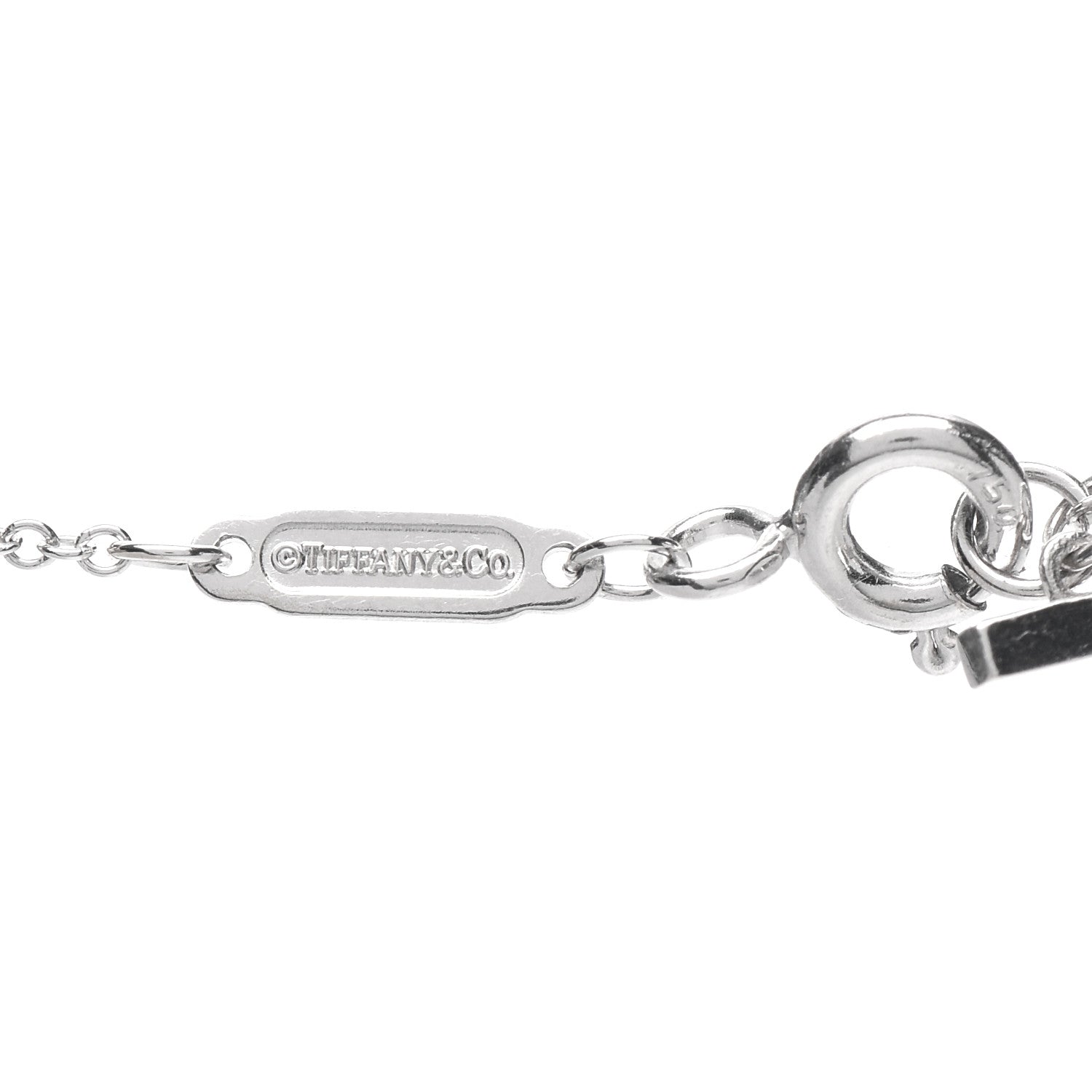 Tiffany 18K White Gold Diamond T Smile Pendant Necklace 4 of 4