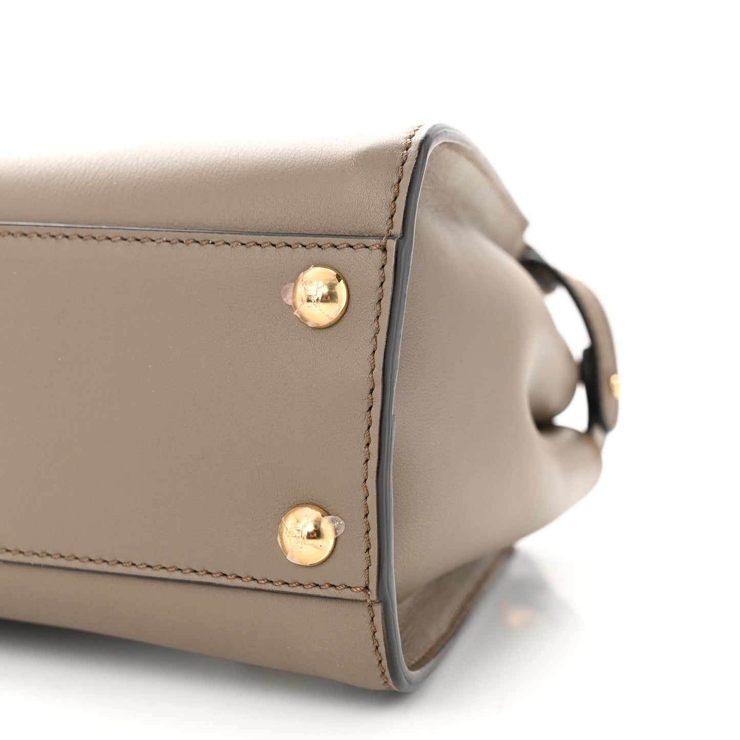 Vitello Seta Canvas FF Embroidered Mini Peekaboo Iconic Satchel Tartufo