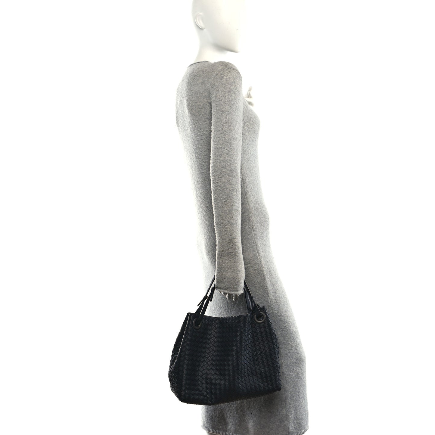 Nappa Intrecciato Medium Garda Bag Black