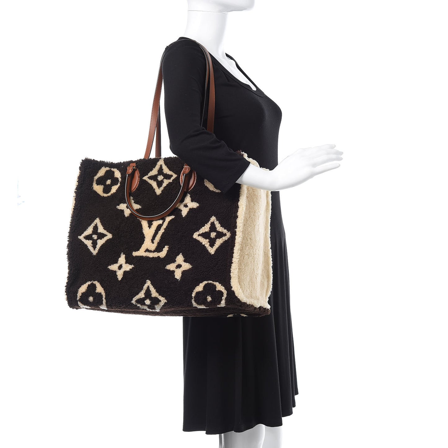 Shearling Monogram Giant Teddy Onthego GM Black White