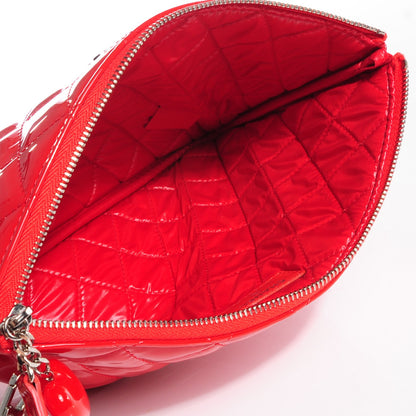 Chanel Patent Calfskin Quilted Medium Cosmetic Case Red 8 of 9
