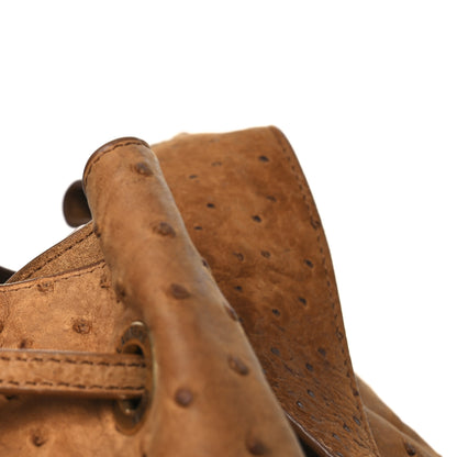 Saint Laurent Ostrich Paris VII Large Flat Hobo Brick 11 of 12