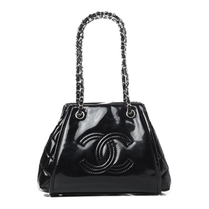 Chanel Vinyl Lipstick Ligne Accordion Tote Black 1 of 11