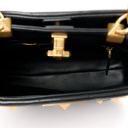 Valentino Garavani Nappa Roman Stud The Handle Bag Black 6 of 11