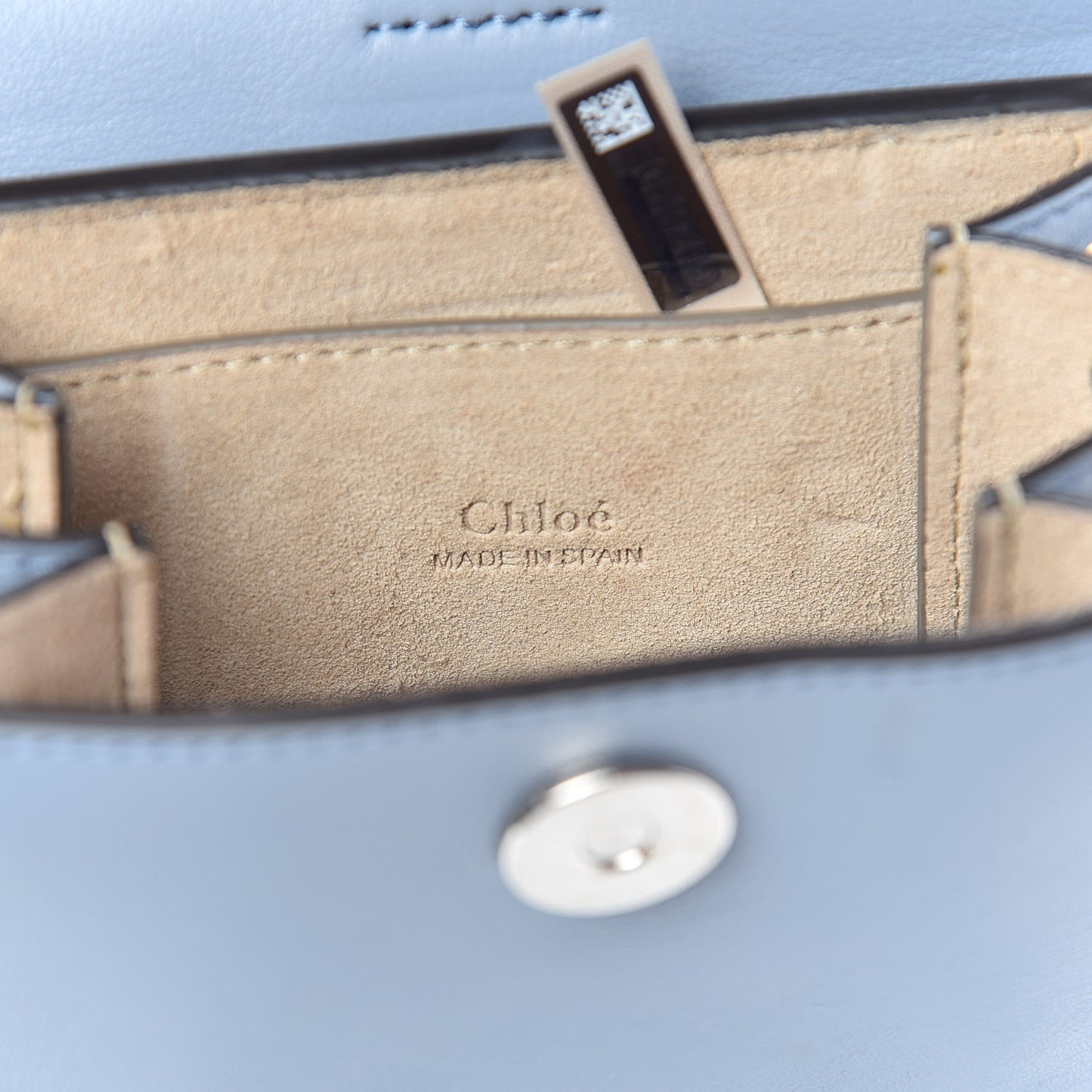 Suede Calfskin Mini Faye Bracelet Bag Washed Blue