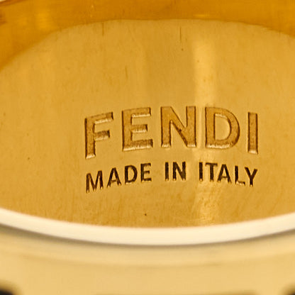 Fendi Metal Enamel Forever Fendi Ring M 54 7 Gold Black 5 of 7