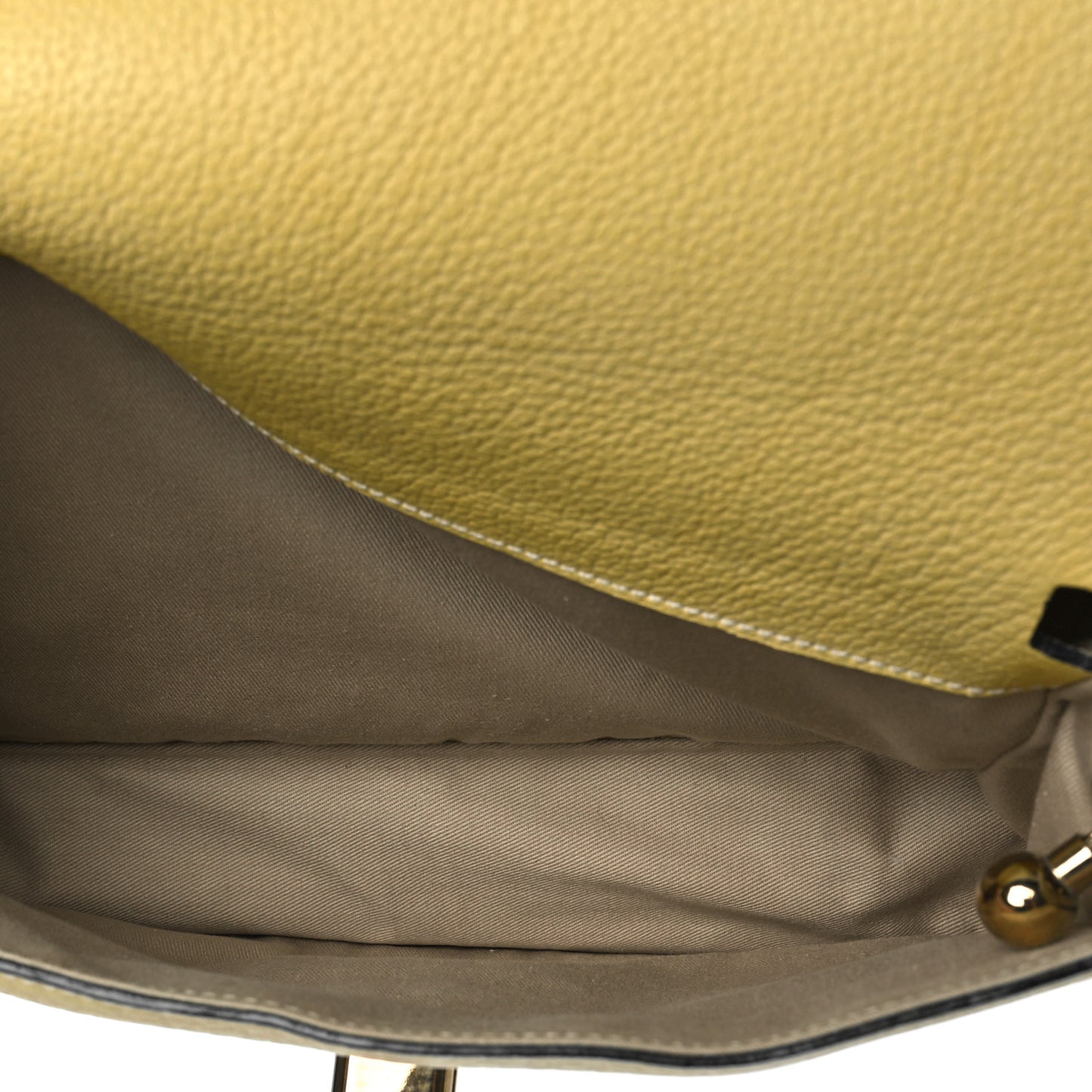 Grained Calfskin Medium Sally Flap Bag Yellow