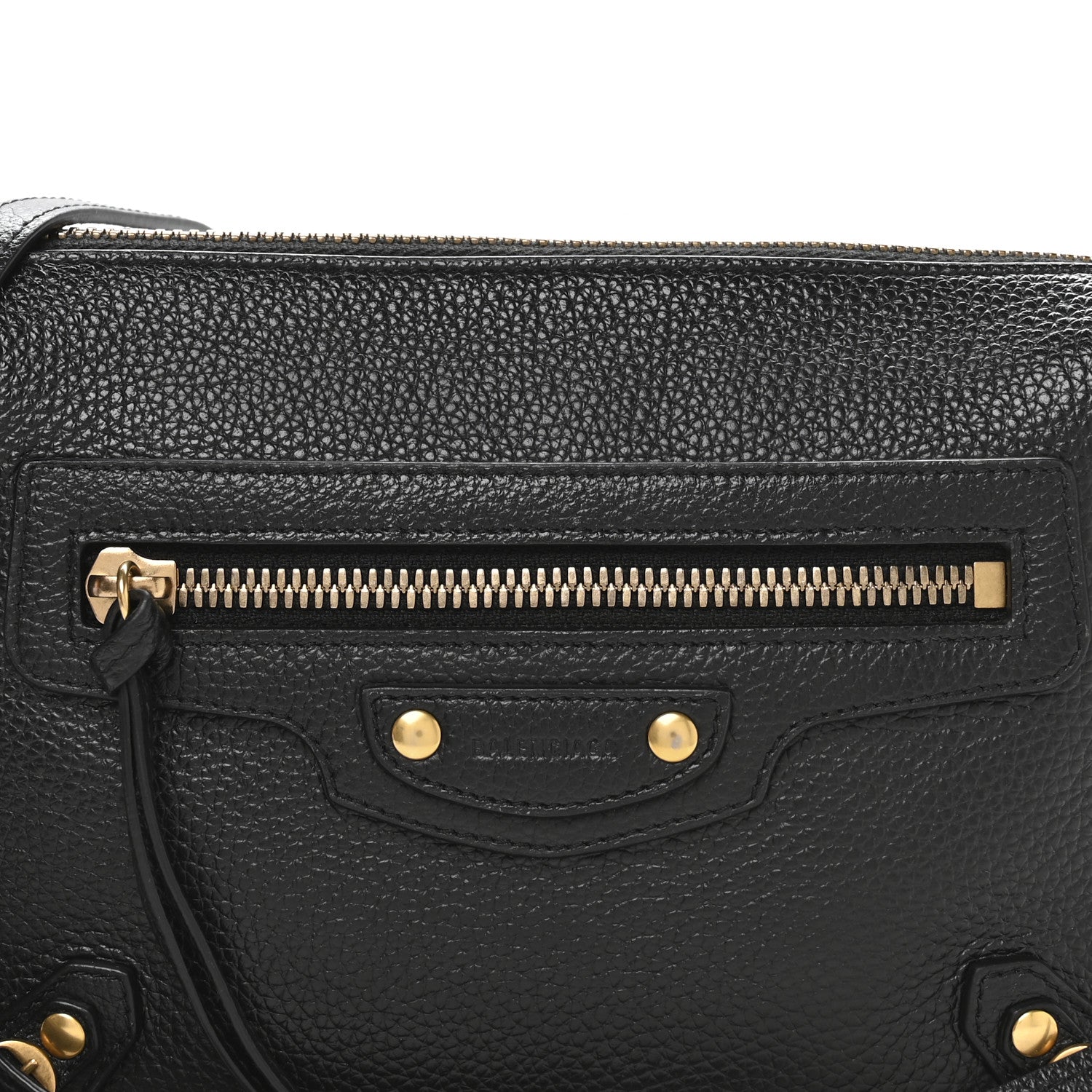 Balenciaga Grained Calfskin Neo Classic Gold Hardware Multipouch Black 8 of 10
