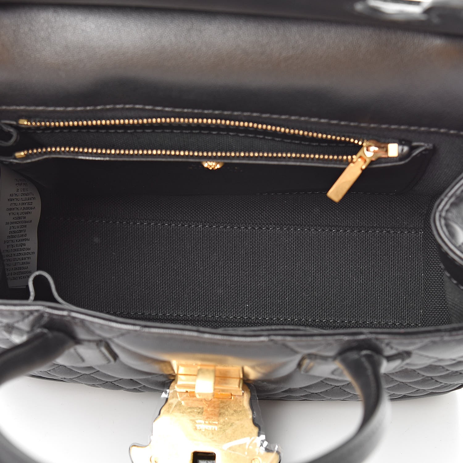 Versace Vitello Quilted Medium Palazzo Empire Bag Black 6 of 14