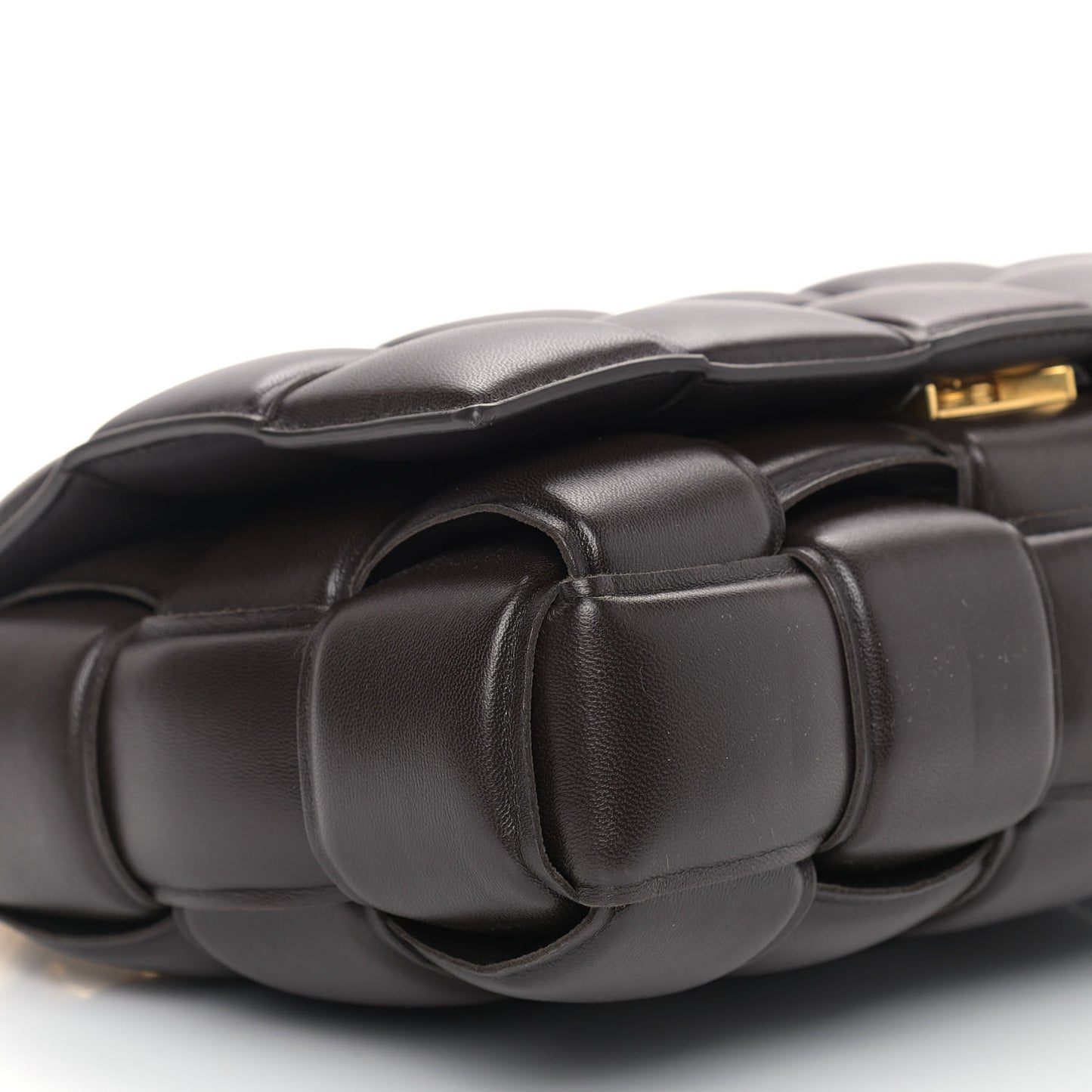 Lambskin Maxi Intreccio Padded Chain Cassette Crossbody Bag Black