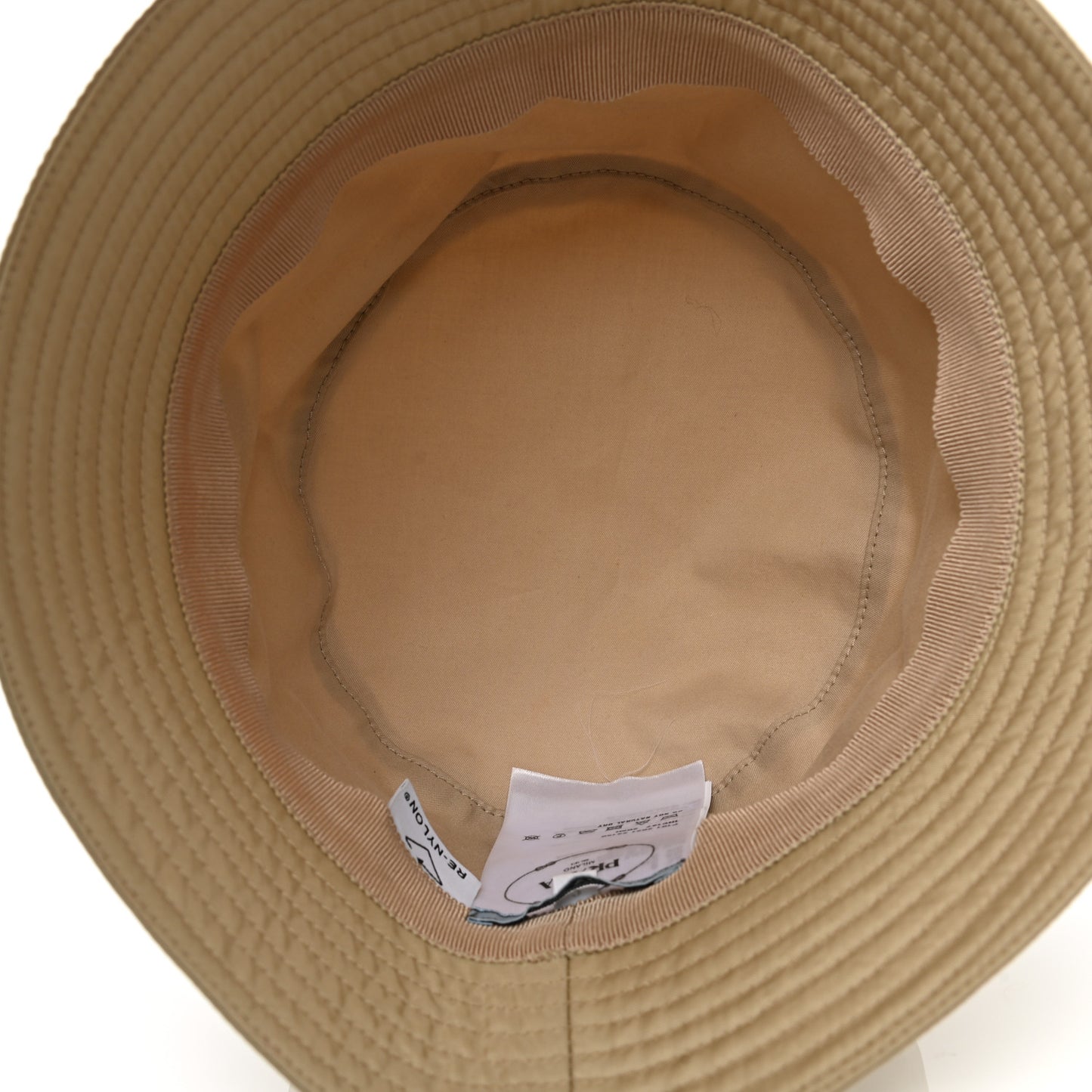 Re-Nylon Metal Triangle Logo Womens Bucket Hat S Deserto