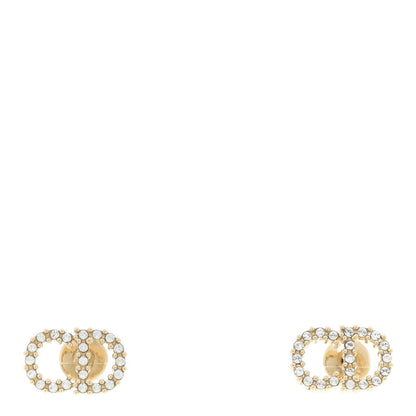 Christian Dior Crystal Clair D Lune Earrings Gold 1 of 5