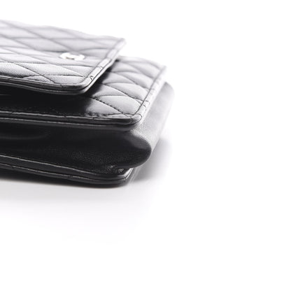 Chanel Lambskin Quilted Wallet On Chain WOC Black 13 of 14