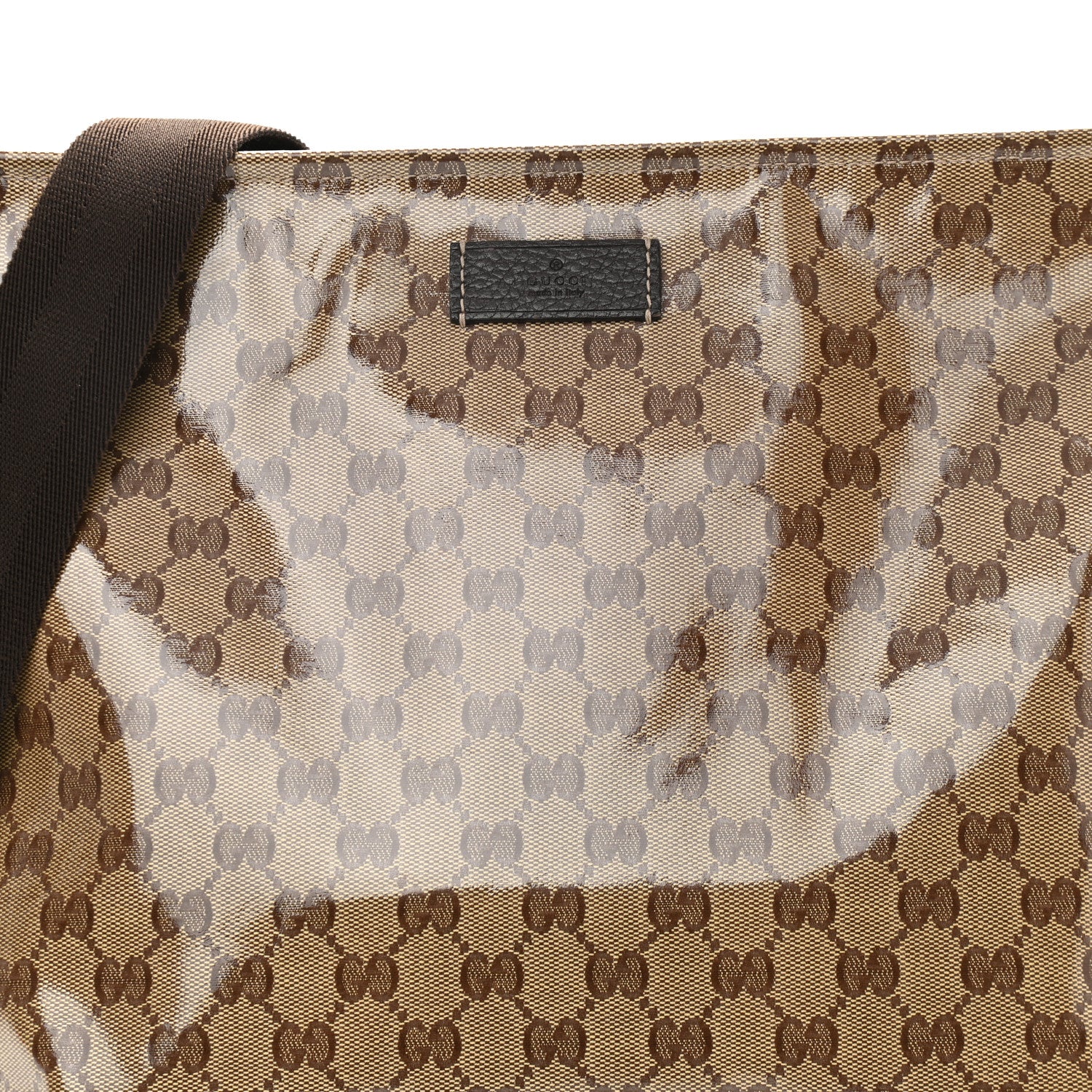 Gucci Crystal Monogram Large Flat Messenger Bag Dark Brown 8 of 10