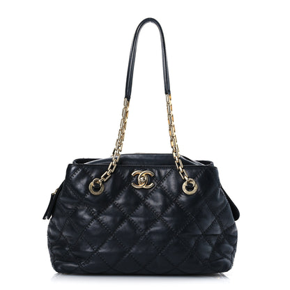 Chanel Calfskin Stitched Medium Retro Chain Tote Black 1 of 12