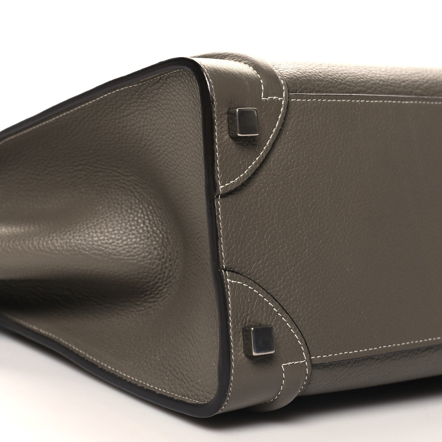 Celine Drummed Calfskin Micro Luggage Souris 9 of 10
