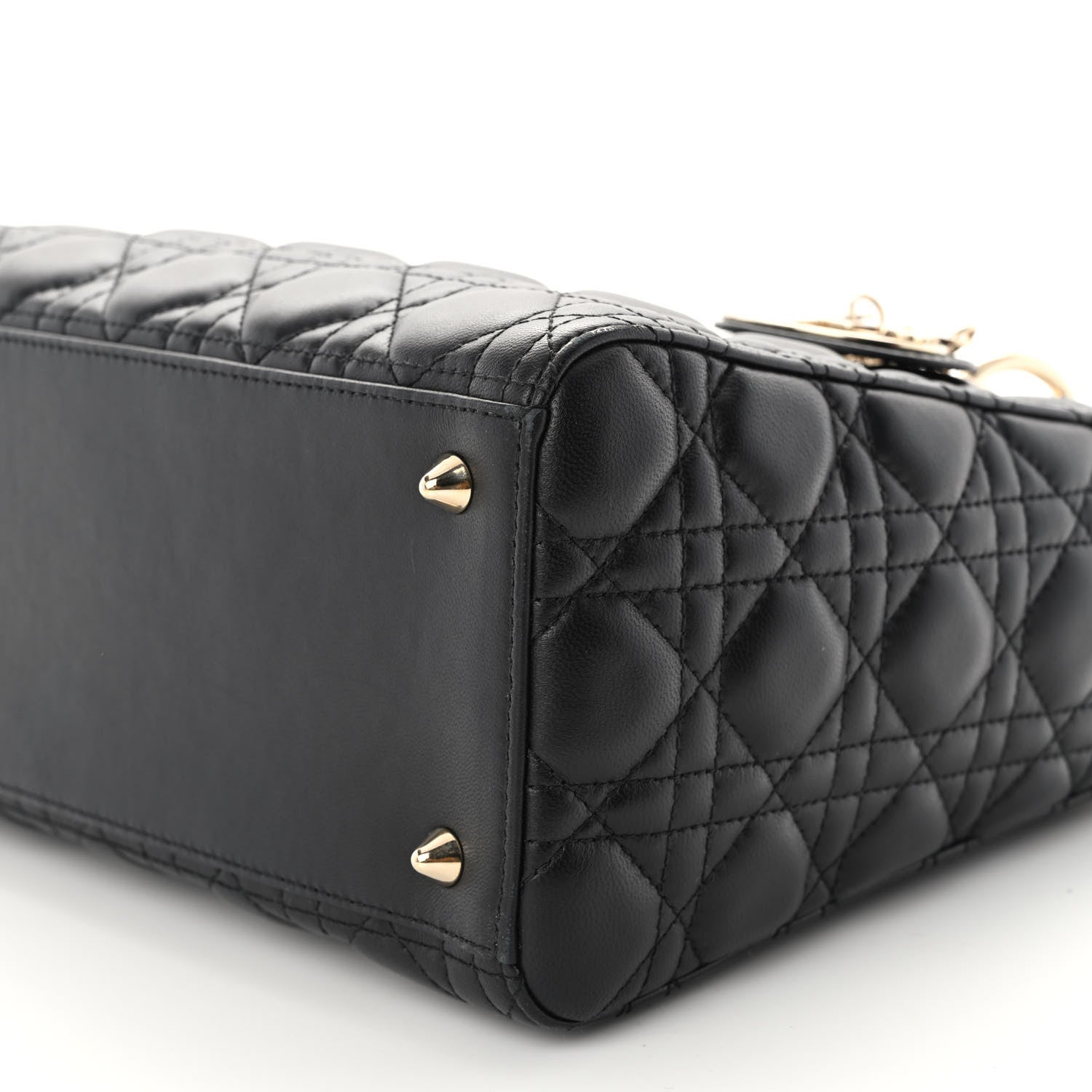 Christian Dior Lambskin Cannage Medium Lady Dior Black 9 of 9