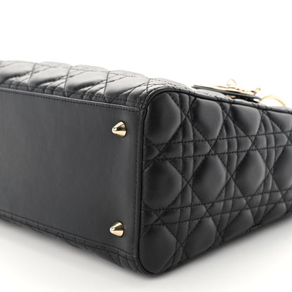 Christian Dior Lambskin Cannage Medium Lady Dior Black 9 of 9