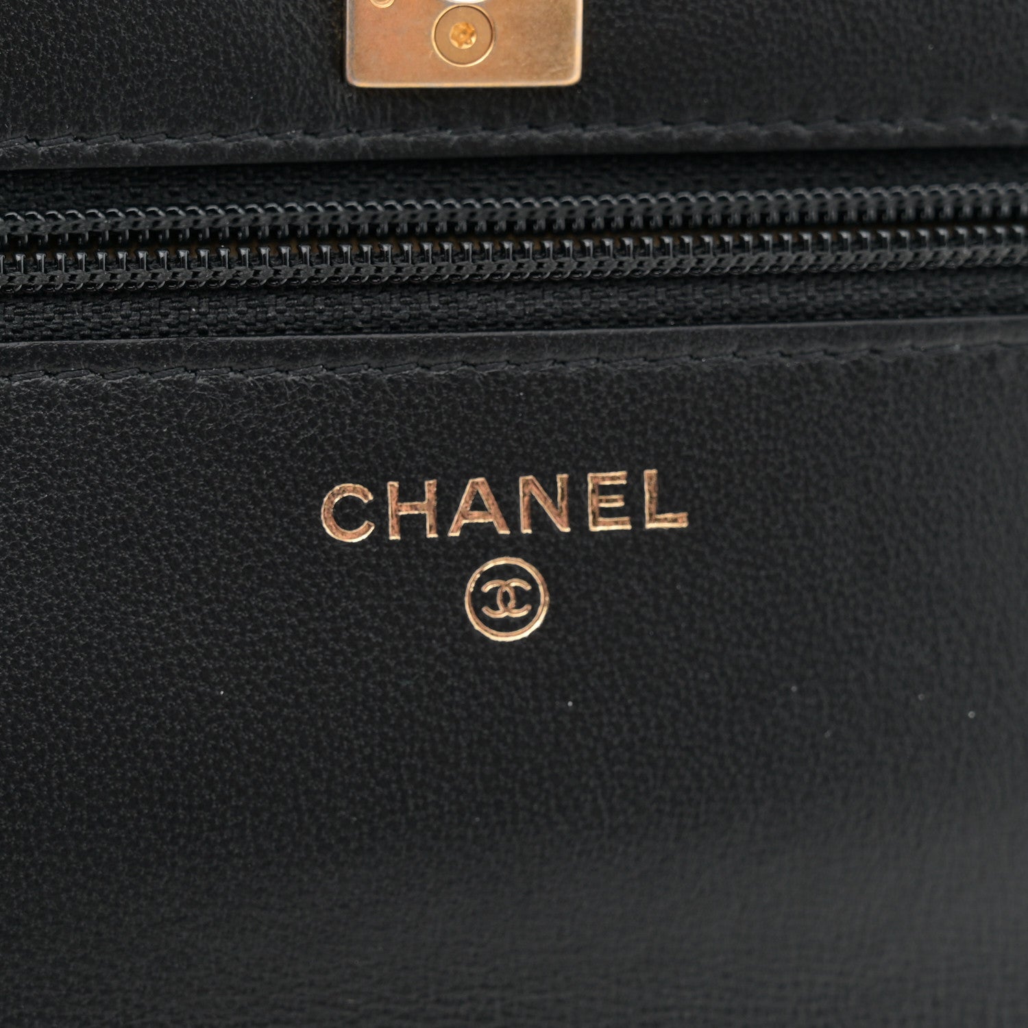 Chanel Lambskin Quilted CC Pearl Crush Wallet on Chain WOC Black 6 of 12