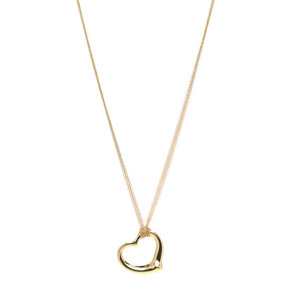 Tiffany 18K Yellow Gold 36mm Elsa Peretti Open Heart Mesh Necklace 1 of 4