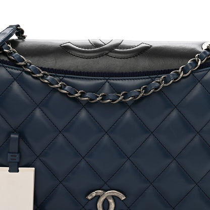 Chanel Calfskin Quilted Ballerine Flap Black Blue 5 of 10