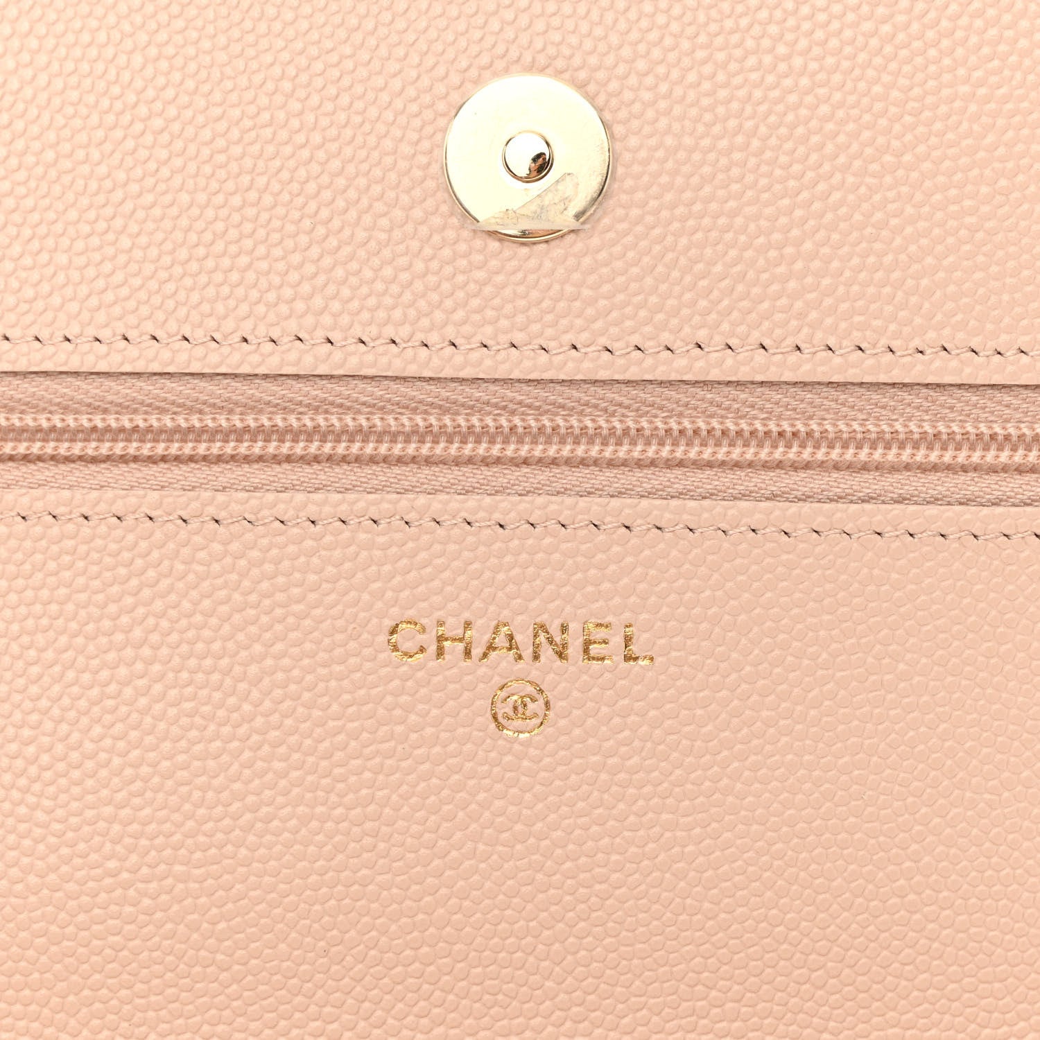 Chanel Caviar Quilted Wallet on Chain WOC Light Beige 6 of 15