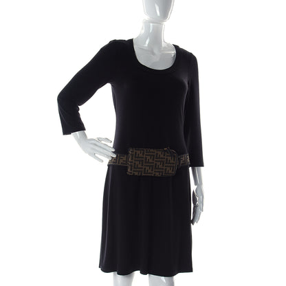 Fendi Fabric Jacquard FF 1974 Cell Pocket Strap You Tobacco Moro Black 2 of 11